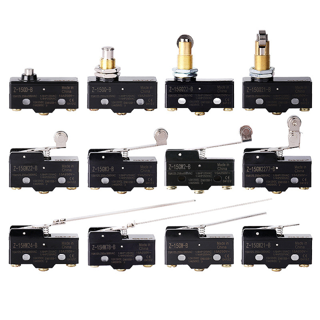 Z-15GW22-B Roller Lever Hinge Push Button Micro Switch Limit Travel Switch