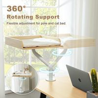 Lit de bureau pour chat robuste, lit pour chat pour bureau 360 °   Hamac rotatif pour chat avec housse amovible et lavable, hauteur réglable