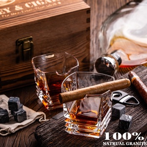 Set Regalo Taglia Sigari con Bicchiere da Whisky in Scatola di Legno, Pietre da Whisky, <span class=keywords><strong>Regali</strong></span> Bourbon <span class=keywords><strong>per</strong></span> Uomini, <span class=keywords><strong>Regali</strong></span> Promozionali Aziendali <span class=keywords><strong>per</strong></span> Capodanno - Product Image 3