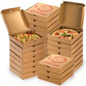 Caja de Pizza Plegable Resistente a la Presión, Cartón Corrugado de Grado Alimenticio, Comida Rápida para Llevar, Venta al por Mayor Especial, Tamaño Personalizable - Product Image 3