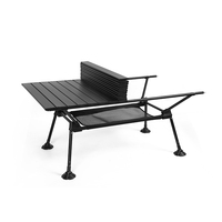 XATP Table de camping pliante extérieure en aluminium durable à grand espace Table portable avec hauteur réglable