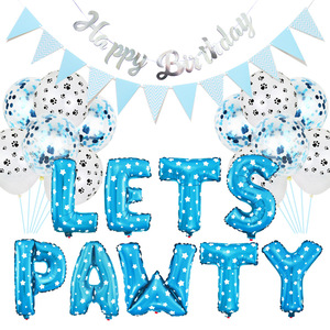 LETS PAWTY perro mascota fiesta globo paquete mascota <span class=keywords><strong>cumpleaños</strong></span> fiesta telón <span class=keywords><strong>de</strong></span> fondo decoración arreglo - Product Image 1