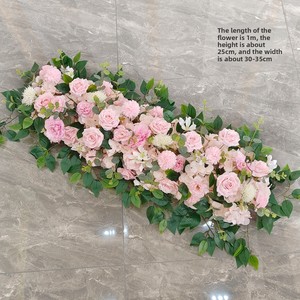 Decoración <span class=keywords><strong>de</strong></span> Boda Hecha a Mano con Rosas y Hortensias <span class=keywords><strong>de</strong></span> Seda Suave, Realistas, Guirnaldas Colgantes para el Pasillo, Decoración <span class=keywords><strong>de</strong></span> Pared para San Valentín - Product Image 3