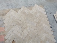 Panneau de mosaïque en travertin beige Kit Kat, décoration de sol, mosaïque en marbre en chevrons, carreaux de mosaïque pour salle de bain