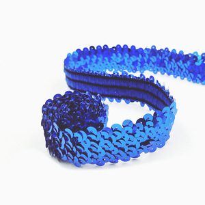 <span class=keywords><strong>Style</strong></span> de mode 3cm trois rangées de paillettes élastiques colorées pour la décoration de vêtement d'ornement de cheveux - Product Image 5