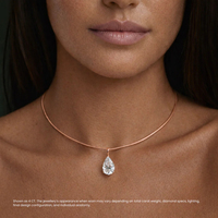 Collar con Colgante de Diamante Cultivado en Laboratorio con Corte de Pera VLOVE, 1-3 Quilates, Color D VVS, Oro Sólido de 10K, 14K, 18K, Joyería Personalizada para Mujer