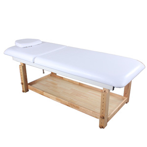 Cama de masaje de madera Dongpin Beauty de 186x70cm, ajustable, con estante de almacenamiento para uso en spa o salón de belleza. - Product Image 4