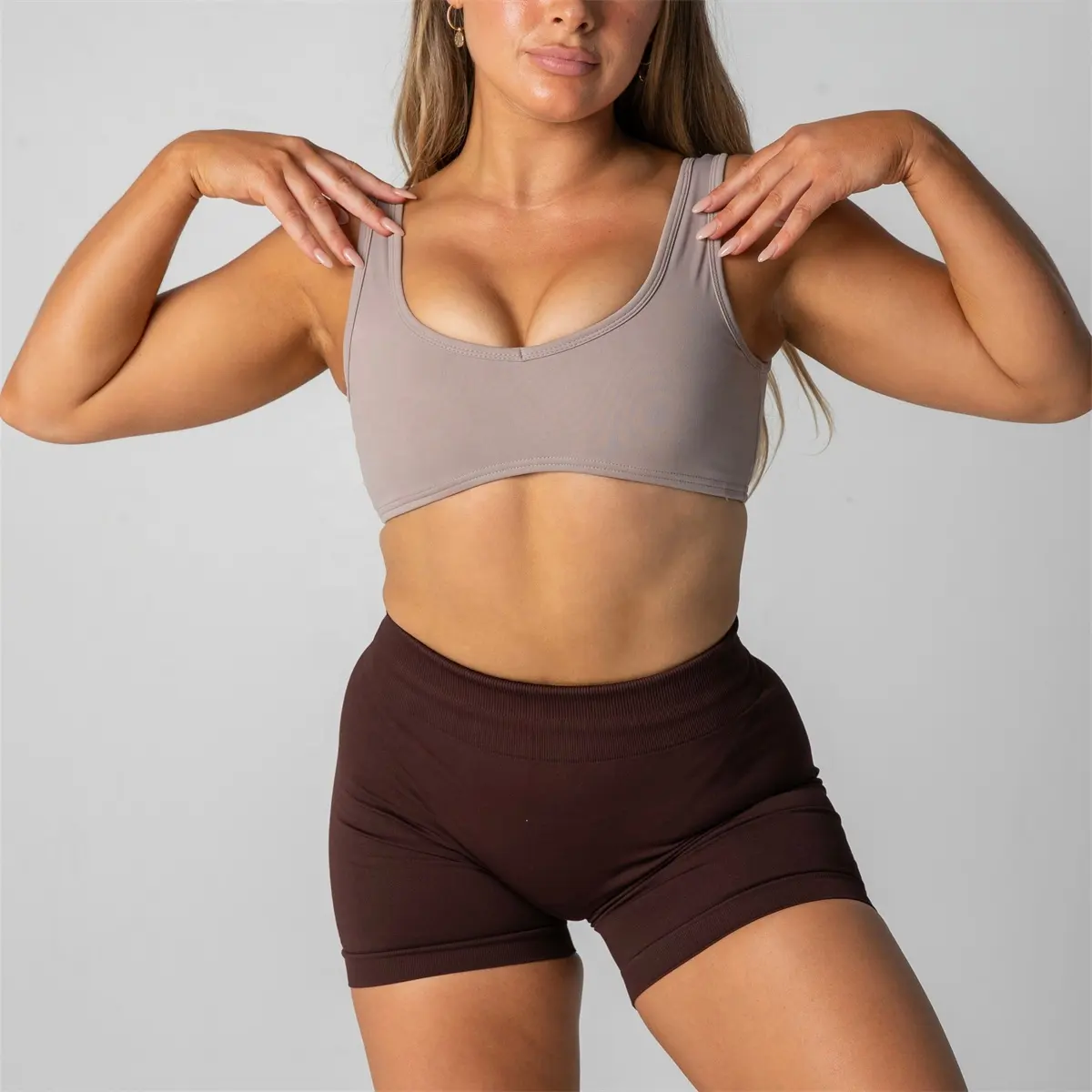 Wholesale Breathable Quick Dry High Support Outfit Compression Plus Size Running Gym Training Workout Yoga Women Sport Bra