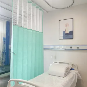 Rouleau médical en polypropylène vert Séparation bleue Anti-bactérien Mesh Disposal Bed rideau d'hôpital non tissé