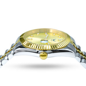 Heren Horloge-Reloj de pulsera de acero inoxidable, cronógrafo de lujo, resistente al agua, con esfera de cristal y rayos de sol, calendario de 10ATM - Product Image 2