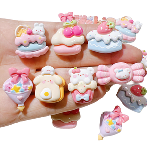 CHENXI Adornos de Resina Ecológicos DIY Pintados a Mano con Diseño de Cachorro de Dibujos Animados y Pastel de Frutas para Decoración del Hogar y Regalos - Product Image 1