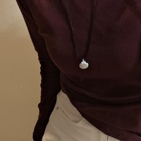 S925 argent Sterling été Style rétro Version coréenne Niche Design mat coquille noir corde collier Simple pendentif colliers