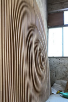Œuvres d'art paramétriques à grande échelle Sculpture sur bois massif Décoration murale Design d'intérieur 3d pour villas hôtel