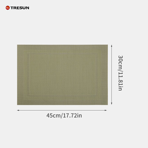 <span class=keywords><strong>Carré</strong></span> occidental Cuisine Salle À Manger Décoration De Table napperon PVC et Polyester <span class=keywords><strong>vinyle</strong></span> Napperon Pour mariage - Product Image 5