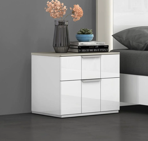 Vua Kích thước phòng ngủ đồ nội thất đặt nhà máy sản xuất gỗ Vanity bàn trang điểm với gương lớn hai đêm khán đài đồ nội thất nhà - Product Image 2