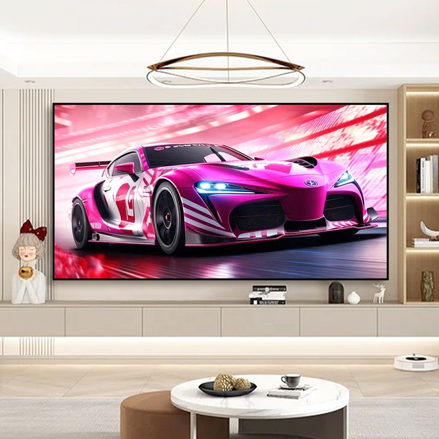 Hot Black Crystal ALR CLR Projection Screen 1CM Bezel Frame 72-150 Inch 4K 8K Ambient Light Rejecting for Normal Projectors