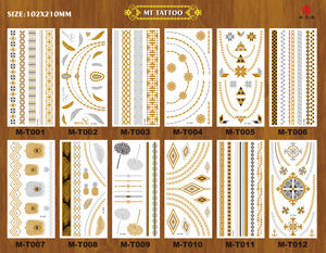 Adesivi per Tatuaggi Temporanei Personalizzati con Foglia d'Oro, Adesivi Metallici per Gioielli, Adesivi per Tatuaggi Temporanei con Motivi in Pizzo - Product Image 3