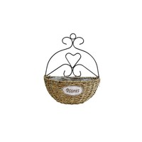 Décor à la maison rustique Vintage corde de paille tissé plante panier tenture murale fleur Pots muraux pour plantes