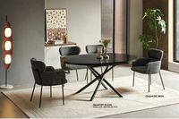 Mesa de comedor de madera extensible de estilo moderno Muebles de comedor baratos con dos tipos de patas Opción superior de vidrio o cerámica