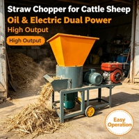 Huisdierenvoederverwerking, verse gras- en groentesnijder, elektrisch en diesel aangedreven, voor rundvee, geiten, varkens en kippen