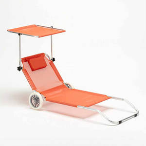 عربة شاطئ التخييم في الهواء الطلق ، صالة كرسي ظل الشمس مع عجلة - Product Image 2
