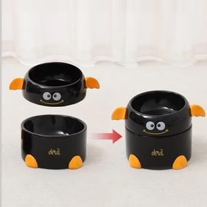 Tazón de Cerámica Ecológico Anticolisión para Gatos, Impermeable, con Diseño Redondeado y Patrón Sólido, para Comida y Agua - Product Image 1