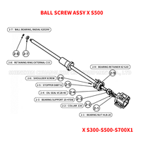 Ball Screw Assy X S500/S700 Brother S500/S700 X-axis Ball Screw, Ball Screw untuk Suku Cadang Brother Drill Tap Center