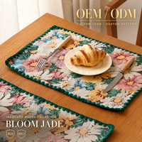Napperons en tissu à motifs floraux rétro, très demandés, pour table à manger décorative, vente en gros pour revendeurs