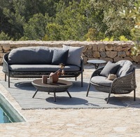 Canapé d'extérieur nordique table basse combinaison villa cour jardin loisirs mobilier design balcon en plein air chaise en rotin