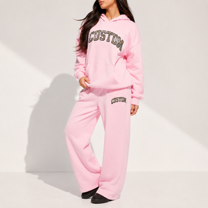 Custom Women's <strong>Plus</strong> <strong>Size</strong> High Quality Arch Camo Letter Print Hoodie &amp;Wide Leg Sweatpants Cotton Streetwear 2-Piece Tracksuit Set - Product Image 3