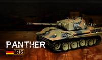 Tanque militar RC 1:16 henglong WW2, tanques de juguete de pantera alemana, para disparar bbs para niños