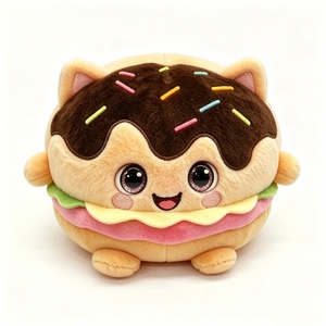Peluche personnalisée en forme de burger pour chat, peluche en forme de donut burger, peluche alimentaire pour chat, peluche hamburger, peluche dessert - Product Image 4