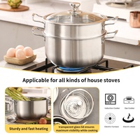 Batterie de Cuisine Coréenne d'Usine en Acier Inoxydable, Cuiseur Vapeur Allemand, Ensemble de Casseroles et Poêles