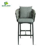 Tabouret de bar moderne en caoutchouc tressé robuste pour terrasse, mobilier de loisirs extérieur, chaise de bar Horeca