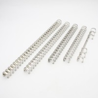 Mécanisme de reliure à anneaux en métal argenté personnalisé de 15 mm de diamètre intérieur, base noire, avec plusieurs trous pour album de cartes photo DIY et classeur de budget