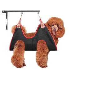 Bras de toilettage pour animaux de compagnie avec hauteur réglable et cadre pliable en fer noir, support de toilettage pour chiens - Product Image 2