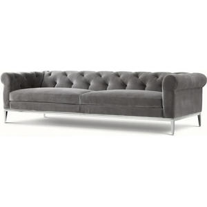 Canapé <span class=keywords><strong>Chesterfield</strong></span> de luxe capitonné en velours avec accoudoirs roulés pour salon - Product Image 1