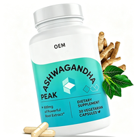 Extrait de racine d'Ashwagandha Peak 600 mg en capsules végétariennes, adaptogène naturel, soutien contre le stress, 30 unités, complément alimentaire