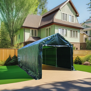 Auvent de <span class=keywords><strong>voiture</strong></span> durable pare-soleil coupe-vent, tente de carport pour la sécurité du véhicule, cadre en métal, <span class=keywords><strong>bois</strong></span> traité sous pression naturel - Product Image 1