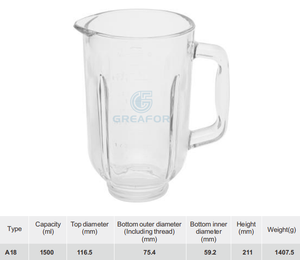 Cubierta de Vidrio para Licuadora a Prueba de Roturas y Fugas, Vidrio Templado Engrosado de Repuesto para Licuadoras Domésticas y Comerciales - Product Image 2