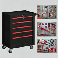 Chariot à outils mobile avec 421 outils, armoire de rangement verrouillable pour garage