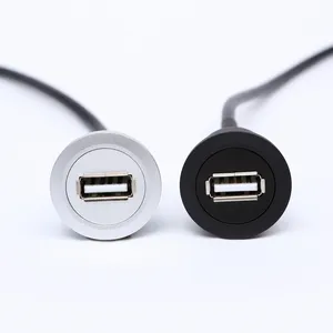 2mm Hole Install USB Connector/Socket FEMALE A - MALE A With Extend Cable 60cm 150cm