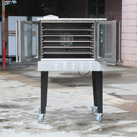 Four à convection à gaz à porte simple avec affichage numérique de la température, certifié ETL, pour boulangerie, rôtisserie, avec roulettes mobiles pour restaurant