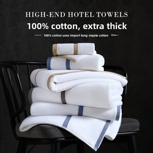 Serviettes de bain Longren en coton peigné à fibres longues, blanches, extra-épaisses, haut de gamme, pour hôtels, B&B, appartements, spas, vente en gros - Product Image 2