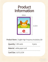 Cartes flash éducatives en papier écologiques personnalisées en gros pour enfants de 5 à 7 ans avec boîte cadeau