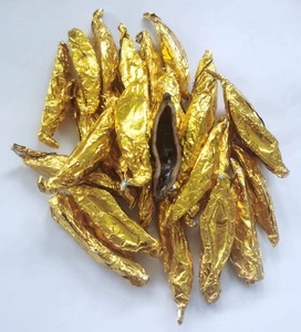 Feuilles d'aluminium dorées de haute qualité de 12 microns, feuille de chocolat gaufrée, papier d'emballage rigide, feuille alimentaire imprimée pour les aliments - Product Image 1