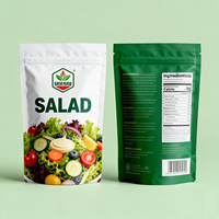 Sacs personnalisés en aluminium thermoscellables écologiques pour emballage alimentaire, sacs à fermeture éclair verticaux pour légumes et salades