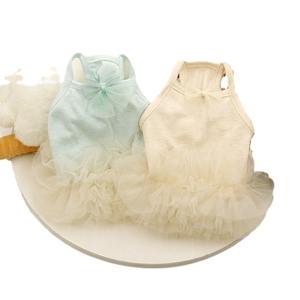 Vêtements gracieux pour animaux <span class=keywords><strong>de</strong></span> compagnie dentelle <span class=keywords><strong>voile</strong></span> chien robe refroidissement chien vêtements <span class=keywords><strong>gilet</strong></span> et t-shirt - Product Image 5