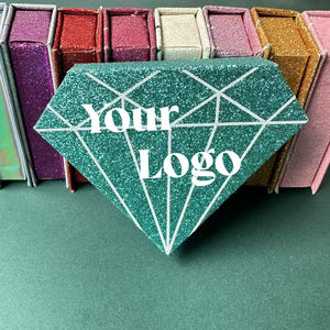 במלאי lash תיבות יהלום בצורת מינק ריסים ריקים עבור פס ריסים שרוכים עבור פס ריסים מותאם אישית לוגו ריק תיבת ריסים למכירה - Product Image 6