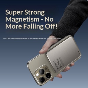 พาวเวอร์แบงค์แม่เหล็กอะลูมิเนียมอัลลอยด์บางเฉียบขายดี 5000mAh ชาร์จเร็ว 20W รองรับการสกรีนโลโก้ ดีไซน์บางเบา - Product Image 2